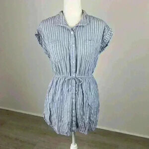 Japna Blue Button Down Mini Dress Size Large
